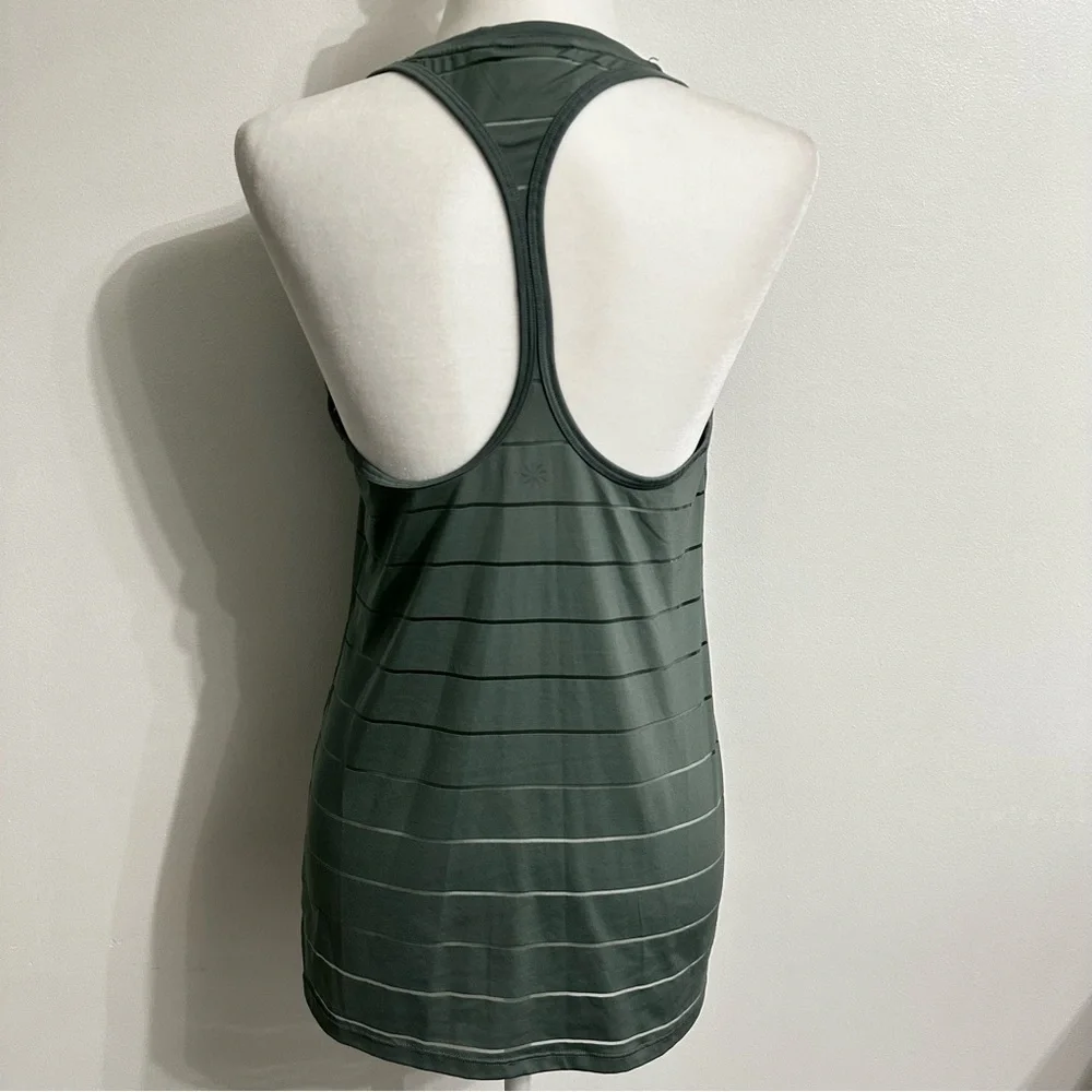 Athleta Chi Green Mesh Sheer Striped Tank Top Size s - Picture 8 of 11